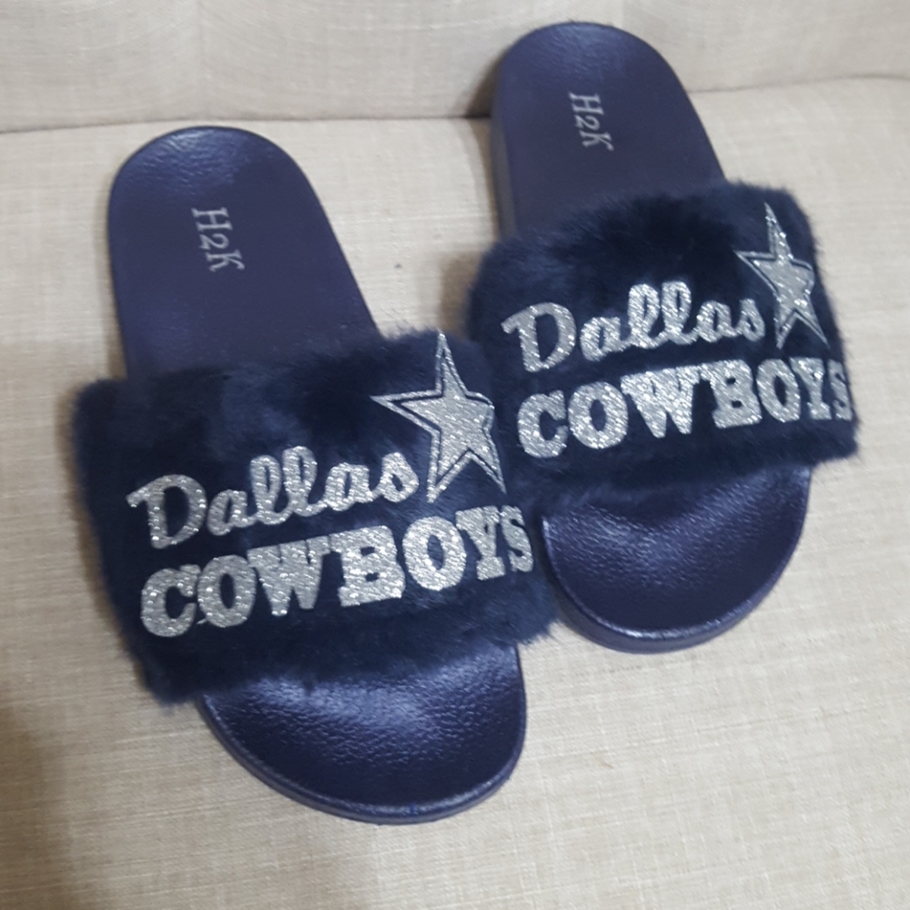 Dallas cowboys fur slippers - Picture 1 of 4
